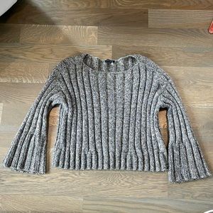1. State Multi-colored Crewneck Knit Sweater with Bell Sleeves
